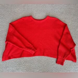 Free People Red Boxy Sweater Size Small